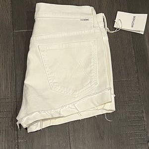 NWT Mother Rascal Slit Flip Short in Glass Slipper